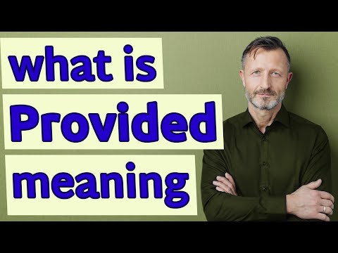 Provided | Meaning of provided 📖 📖