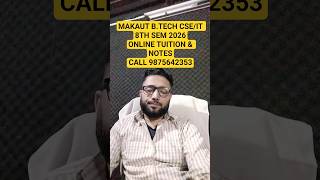MAKAUT B.TECH CSE 8TH SEM 2026 COACHING CLASS | EASY NOTES