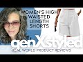 Women's High Waisted Length Shorts! Maybe size down 1 if you are in between!