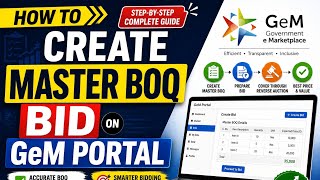 How to create Master BOQ Bid on Gem Portal