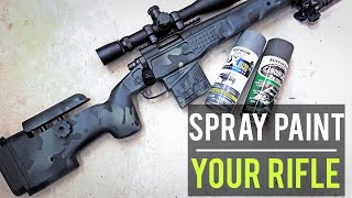 HOW to SPRAY PAINT your RIFLE Multicam Black