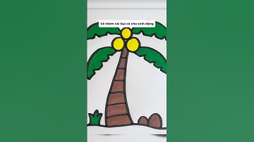 Hướng dẫn vẽ Cây Dừa Bến Tre 🥥 #thienmink1 #vetranh #art #drawing #vecoban #coconut #foryou #shorts