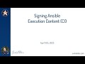 Signing Ansible Execution Content (CI)