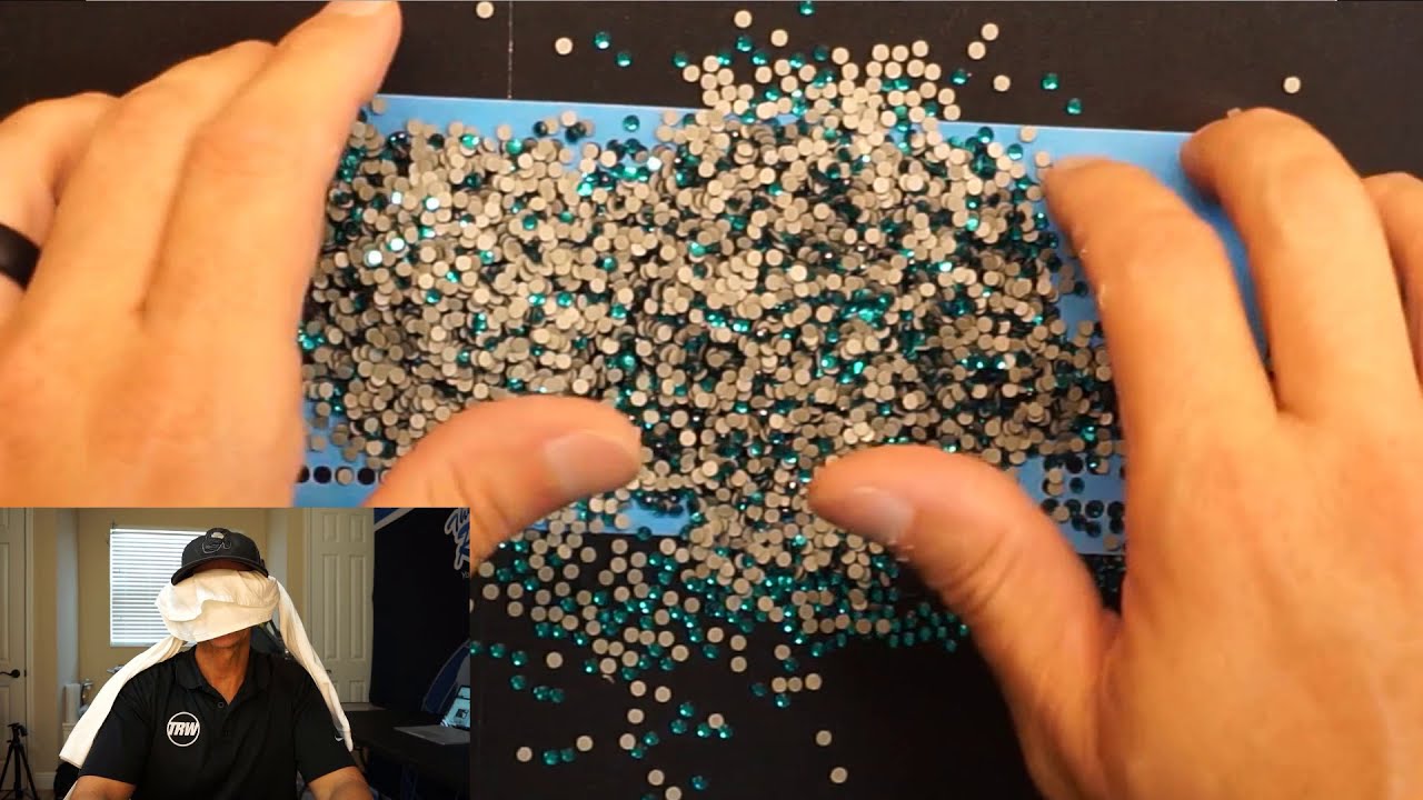 Brushing Rhinestones into TRW Magic Flock Material #diy #rhinestones #