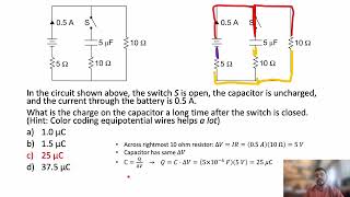 AP Physics 2 style Capacitor in Circuits MCQ