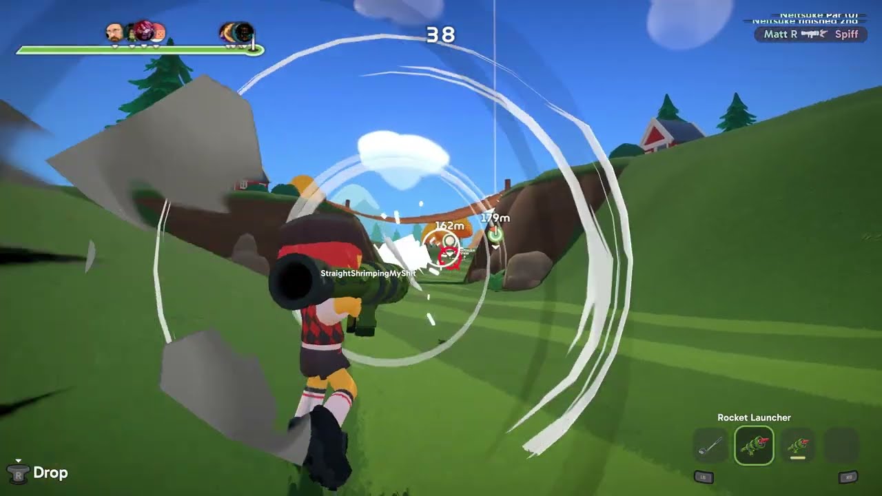 We played Super Battle Golf with randoms