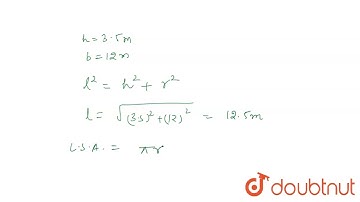 How many square metres of canvas is required for a conical tent whose height is 3.5 m and the