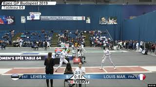 2019 449 T64 25 F E Individual Budapest HUN GP RED LEHIS EST vs LOUIS MARIE FRA
