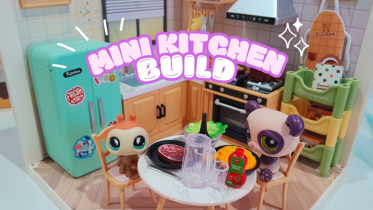 Building a Cozy Miniature Kitchen Playset with me | Great Size for Littlest Pet Shop