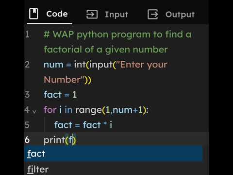 Factorial Program for Beginners | Fast Explanation ⚡#pythonprogramming #pythonforbeginners 