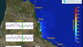 Simulation Cyclone ita forecast jtwc, using Delft3D-FLOW