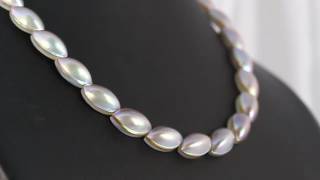 田崎真珠/TASAKI 判形真珠・ブルーパールネックレス■186538