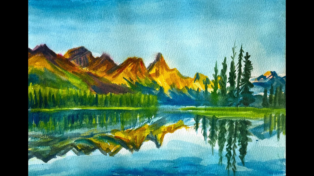 N1084 水彩风景Watercolor Landscape 수채화풍경- YouTube