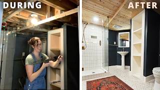 MAJOR Basement Bathroom Glow Up | This DIY Cedar Drop Ceiling Changed Everything!
