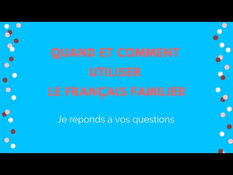 Vidéo: Bro est un mot littéraire ou une expression familière ?