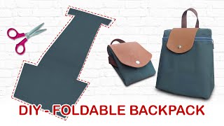 DIY Foldable Backpack Longhcamp Style - Le Pliage Backpack - Cara membuat ransel lipat