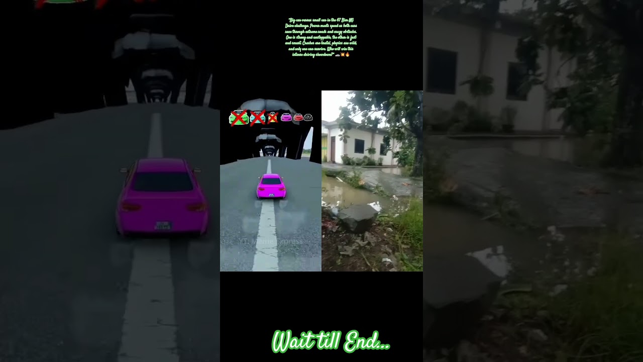 Big and small car vs 67 bim NG Drive. 