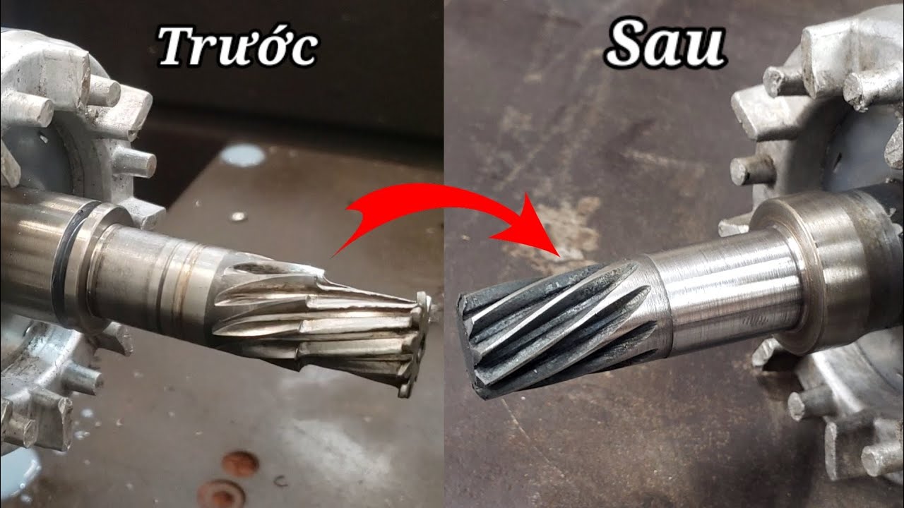 Процесс реимплантации винтового вала и шестерен редукторного двигателя