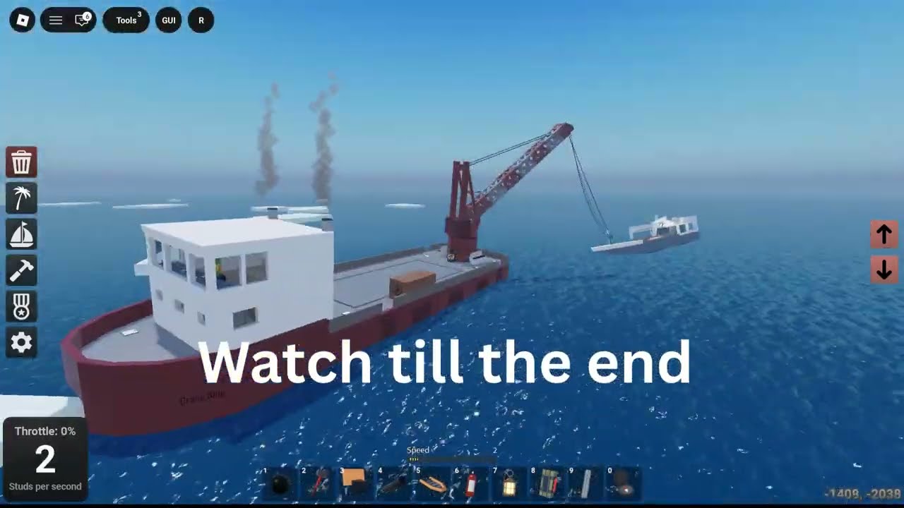 Crane Ship Gets Pulled Down By Sinking Ship!!!!!