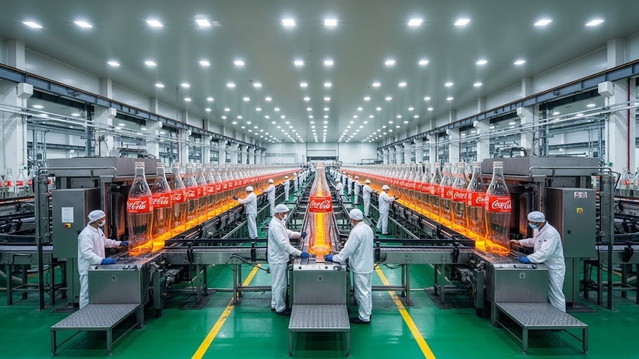 Inside the Glass Bottle Factory – How Molten Sand Becomes Millions of Coca Cola Bottles-Full Process