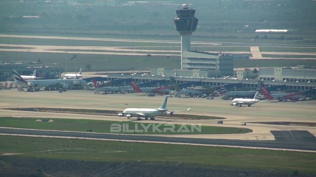 A340 ex OLYMPIC UP-A4003 LAST EVER TAKE OF LGAV 15/2/2017