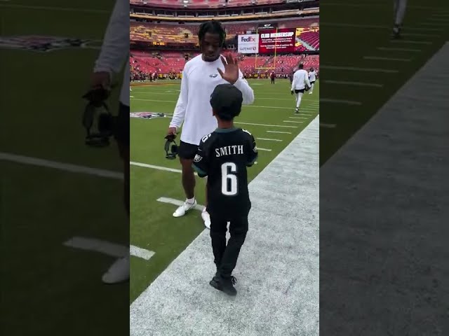 DeVonta Smith and C.J. Gardner-Johnson Made This Fan's Day. 🥺 #shorts class=