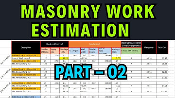 Masonry Work Estimation - Part 2