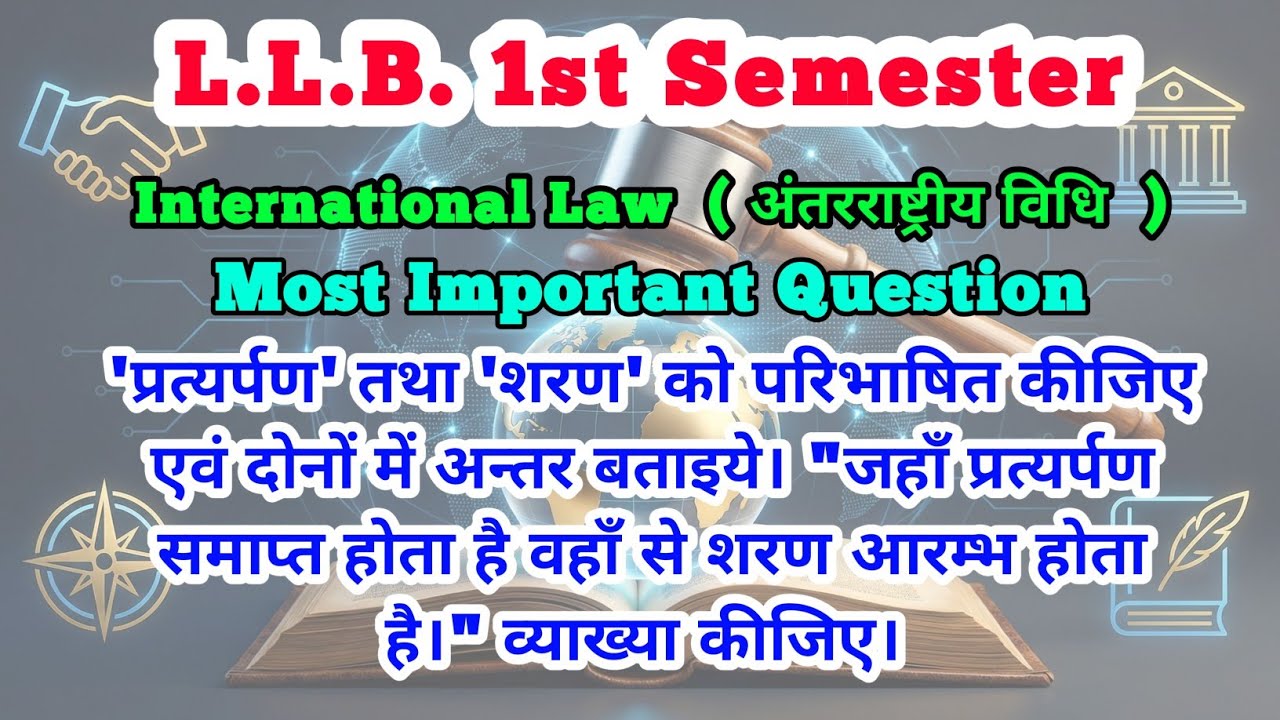 L.L.B. 1st Sem Public International Law (अंतरराष्ट्रीय विधि) Most ...