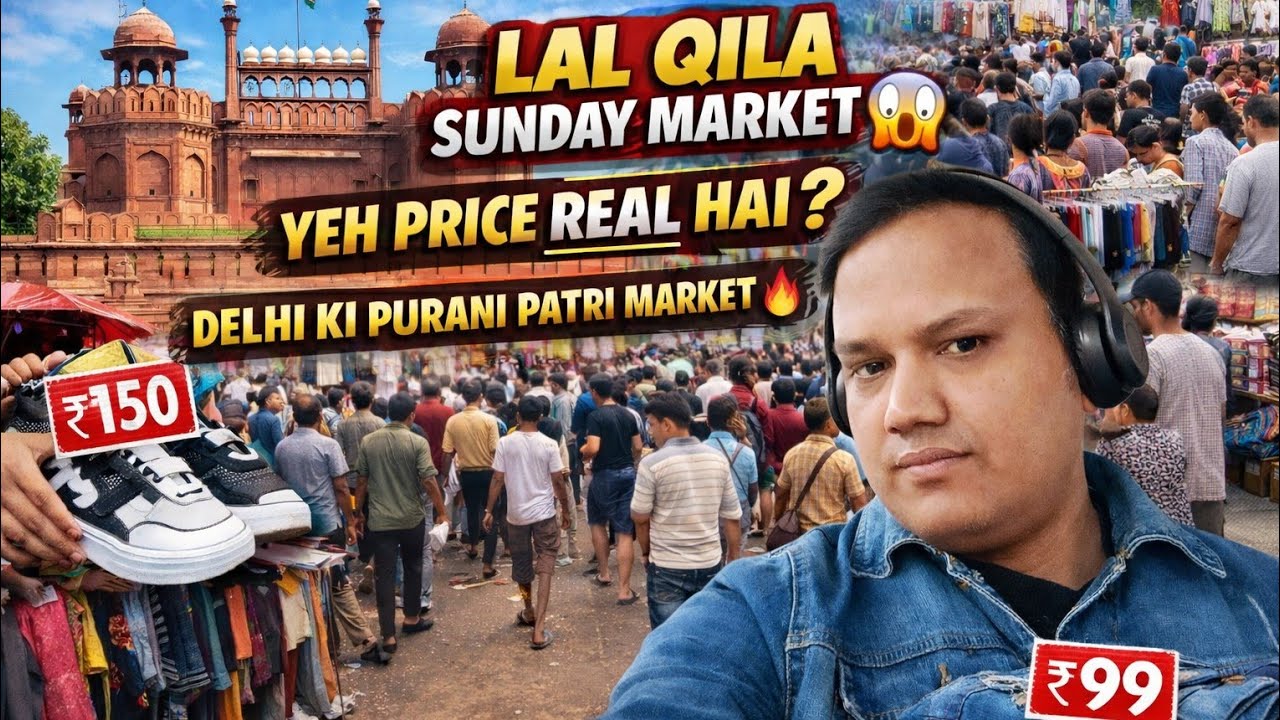 Delhi Sunday Lal Qila Market 😱 | ₹99*Se Shopping | Cheapest Market Near Red Fort