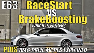 Celebrity E63, RaceStart VS Brakeboosting AND AMG drive modes explained Wealth