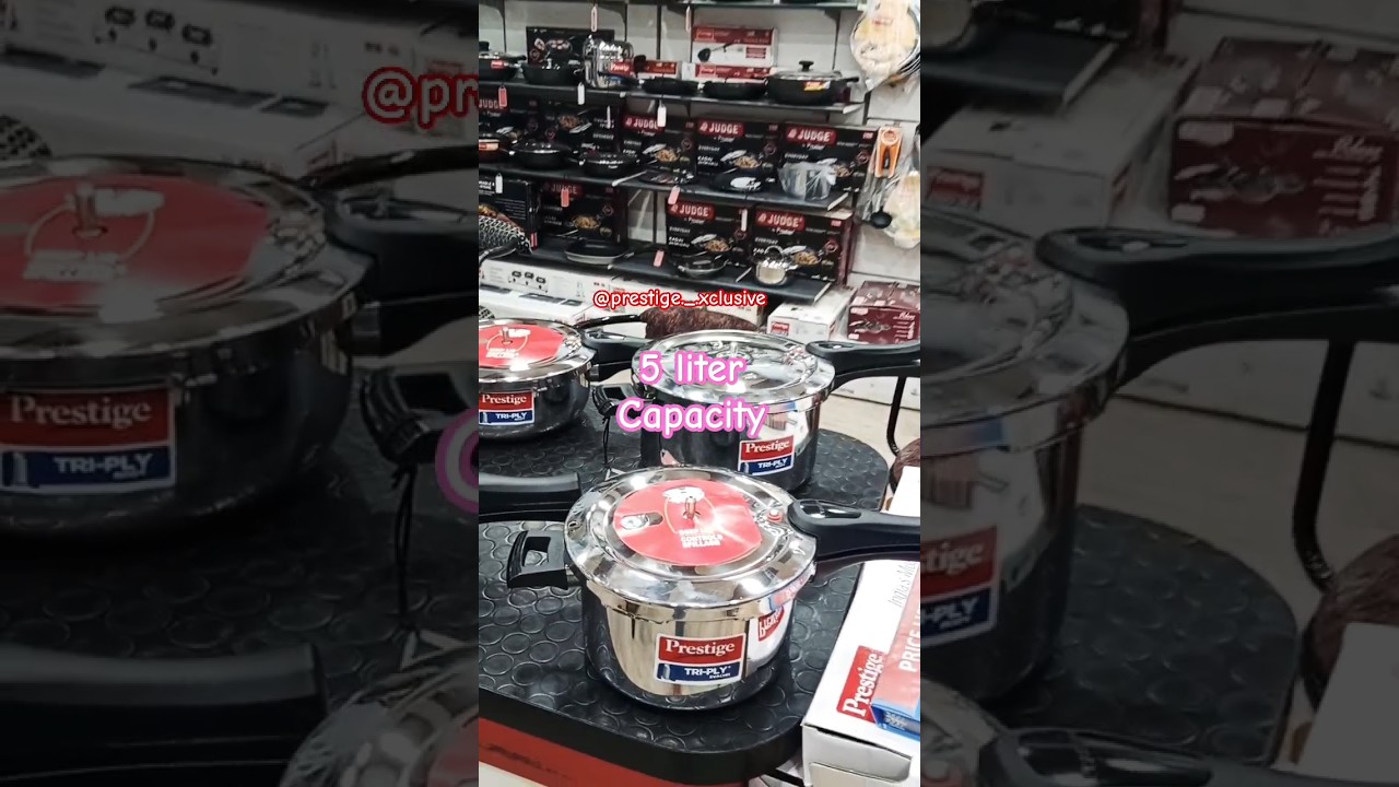 Prestige Tri-Ply Svachh Stainless steel Pressure cooker Full range Display✨ 