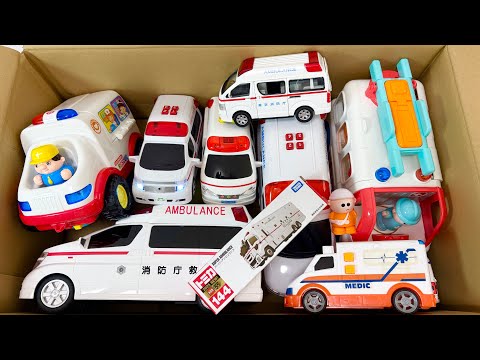 おもちゃの救急車ミニカーのボタンを押してサウンドテストと走行チェック！