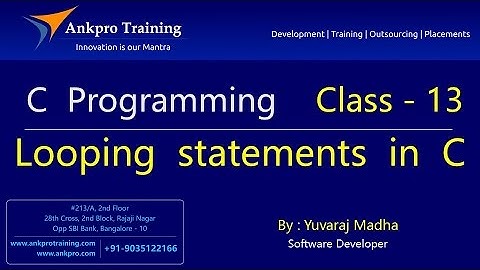 C language - Class 14 : Loops - Part 2 (for loop)