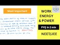 E65. Work Energy Power | Most Important &amp; Practice Questions for NEET  &amp; JEE
