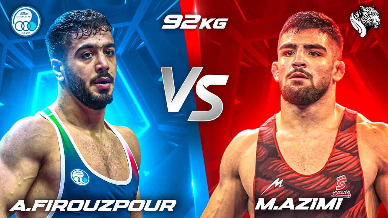 مبین عظیمی و امیرحسین فیروز پور در دیدار حساس بانک شهر و استقلال جویبار در لیگ برتر کشتی آزاد