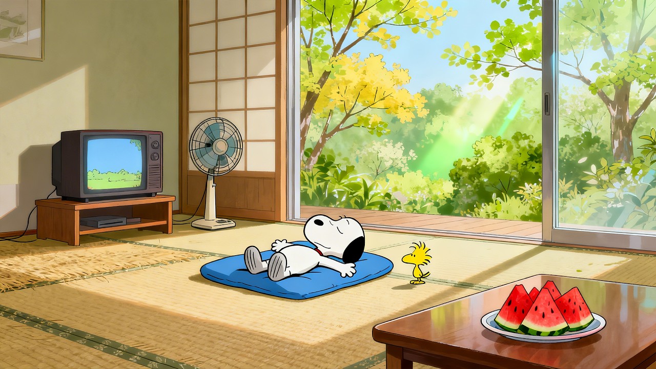 Spring Noon Lazy Spring Noon with Snoopy 🍉 | Lofi Music for Focus, Study & Deep ...