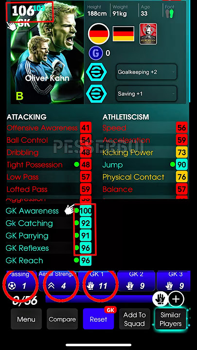 BEST TRAINING FOR OLIVER KHAN 106 LEVEL | #efootball #oliverkhan #level #training