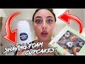 SHAVING CREAM FROSTED CUPCAKE PRANK!!