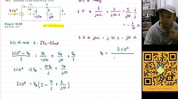 Problem 10.1 - Fundamental of Electric Circuits (Sadiku) 5th Ed - Steady State AC Circuits - Nodal