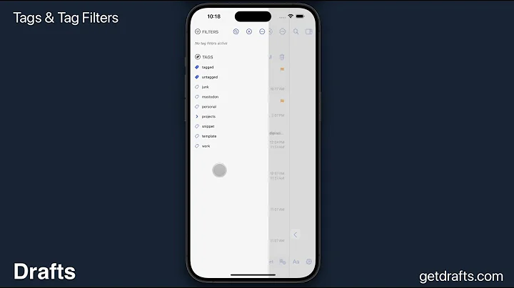 Drafts: Tags and Tag Filters