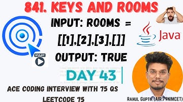841. Keys and Rooms | LeetCode 75 | Solution in Hindi 🔥