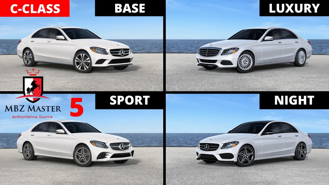 C Class Base Vs Luxury Vs Sport Vs Night 2015 2018 Mercedes Shopping Guide Visual Comparison 5 Youtube