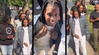 Lil Durk Goes Back to His Block In Chicago Tay-town Lamron With His Security!!