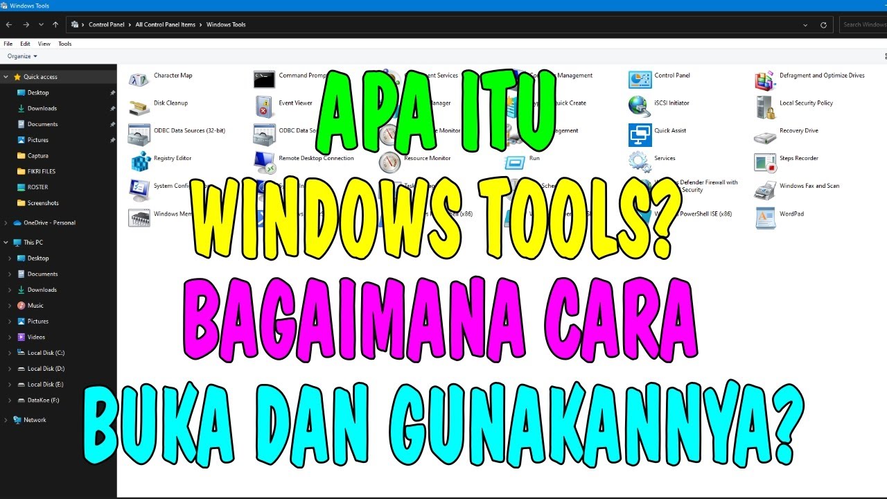 Apa itu Windows Tools? Bagaimana Cara Buka Serta Menggunakannya? - YouTube