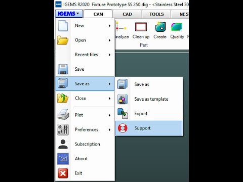 How to Save a Support File in IGEMS