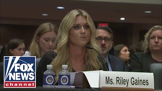 Riley Gaines gives emotional opening statement at LGBTQ hearing