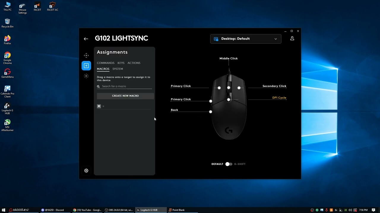 SETTINGAN MAKRO POINT BLANK MOUSE LOGITECH G102