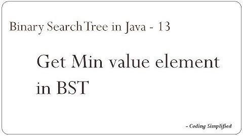 Binary Search Tree in Java - 13: Get Min value element in Binary Search Tree