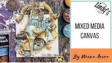 Mixed Media canvas with steampunk soirée