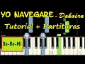 YO NAVEGARE Dahaira Piano Tutorial Cover Facil   Partitura PDF Sheet Music Easy Midi Pista Letra